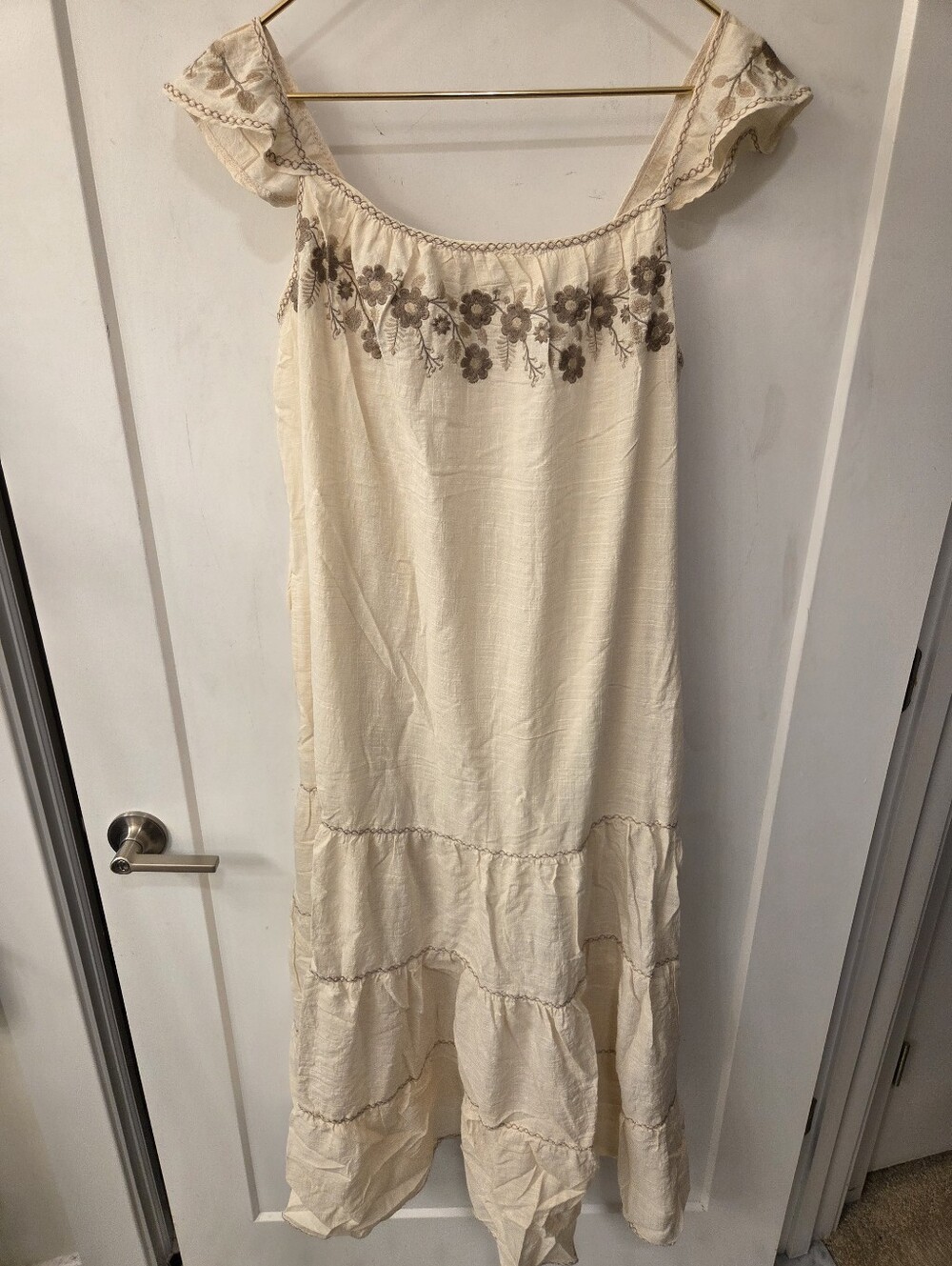 NWT - Max Studio Exquisitely Embroidered Tiered Cotton Blend Maxi Dress -Size XL - Picture 16 of 16